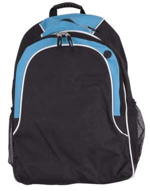 Winner Backpack — Black.White.Aqua Blue